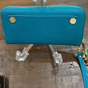 Blue wristlet wallet , with matching key chain